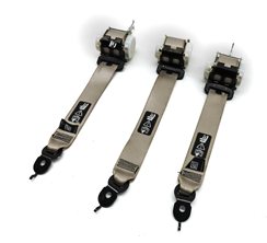 2011 BMW 740i (F02) REAR LEFT/CENTER/RIGHT SEATBELT RETRACTOR SET/3 (Oyster) — exact item pictured